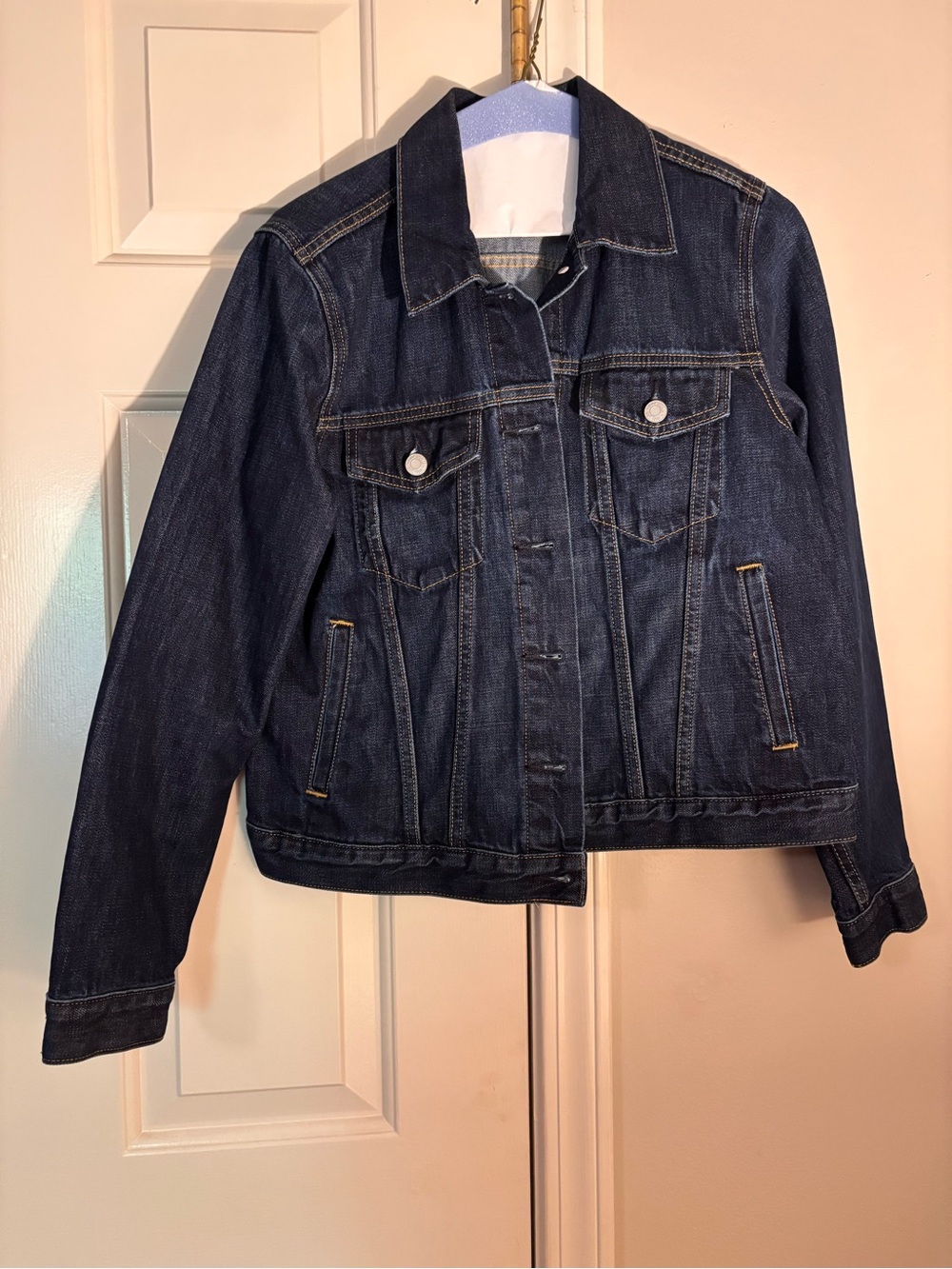 GAP Dark Blue Denim Trucker Jacket - Women's